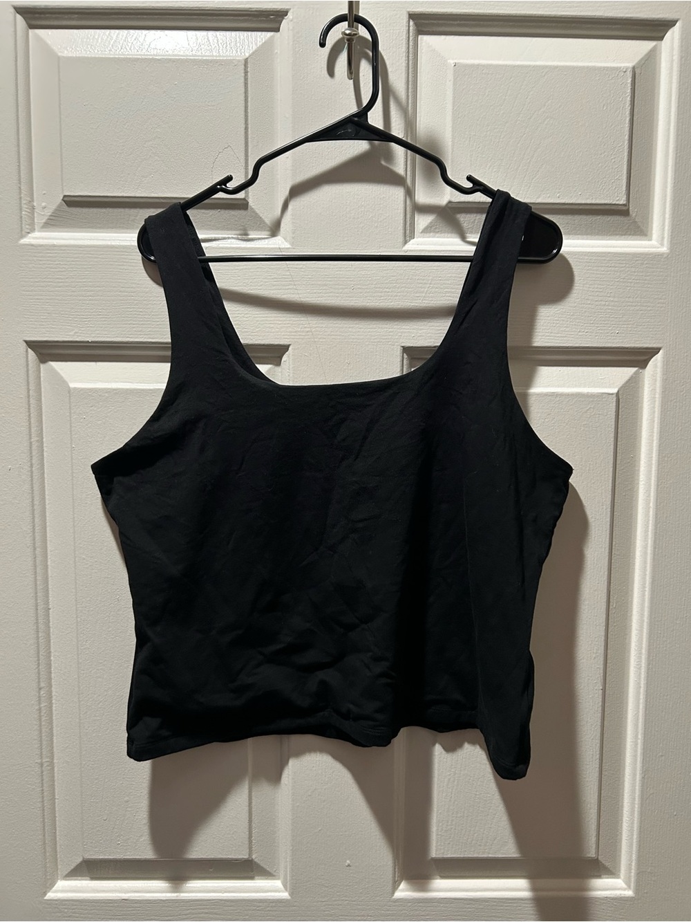 Old Navy Black Hug Double Lined Scoop Neck Cropped Tank Top Size XXL